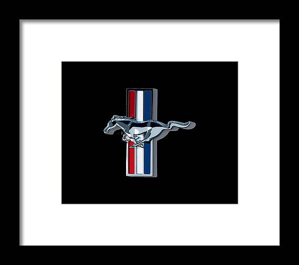 Mustang Framed Print featuring the digital art Mustang Emblem by Sadye Erdman