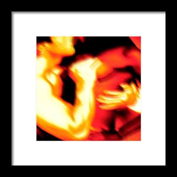 Abstract Framed Print featuring the painting My blood with gentle horrors thrilled by Michael Lightsey