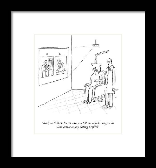 and Framed Print featuring the drawing My Dating Profile by Gingle Pingle
