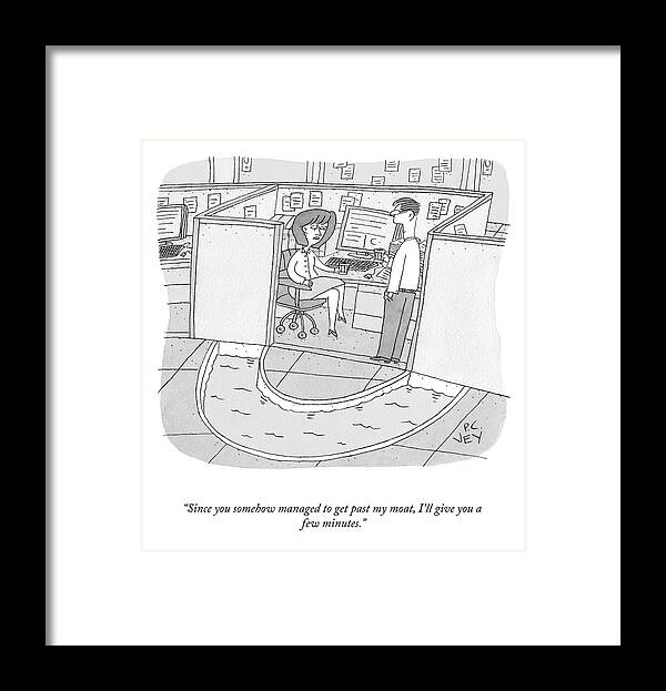 A23969 Framed Print featuring the drawing My Moat by Peter C Vey