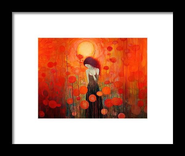 Garden Framed Print featuring the painting My mystic Garden No.4 by My Head Cinema