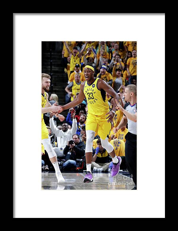 Playoffs Framed Print featuring the photograph Myles Turner by Ron Hoskins