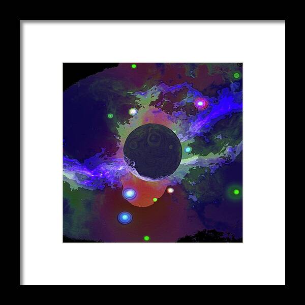 Abstract Framed Print featuring the digital art Mysterious Planet X by Don White Artdreamer