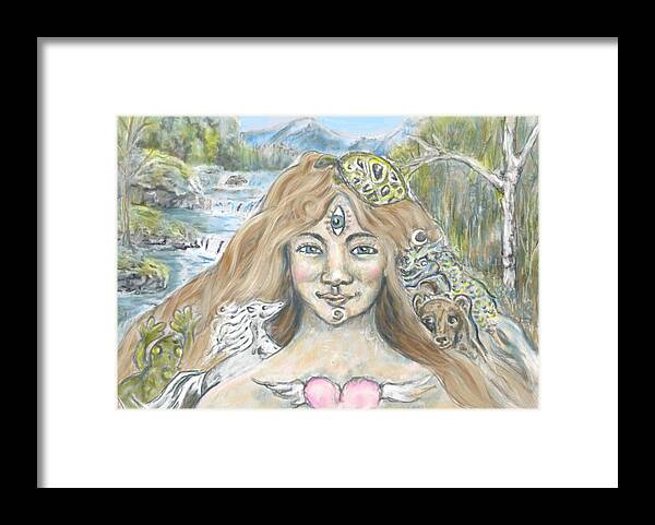Girl Framed Print featuring the mixed media Mystic Mountain Gal by Suzan Sommers