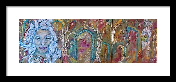 Wayshower Framed Print featuring the painting Mystic WayShower Door Keeper of Possibility by Feather Redfox