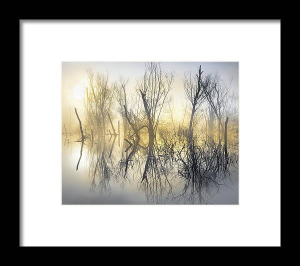 Abstract Framed Print featuring the photograph Mystical Lake by Jordan Hill