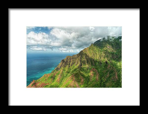 Hawaii Framed Print featuring the photograph Na Pali Touches the Sky by Betty Eich