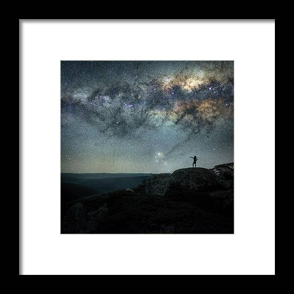 Orroral Homestead Framed Print featuring the photograph Cosmic Hiker by Ari Rex