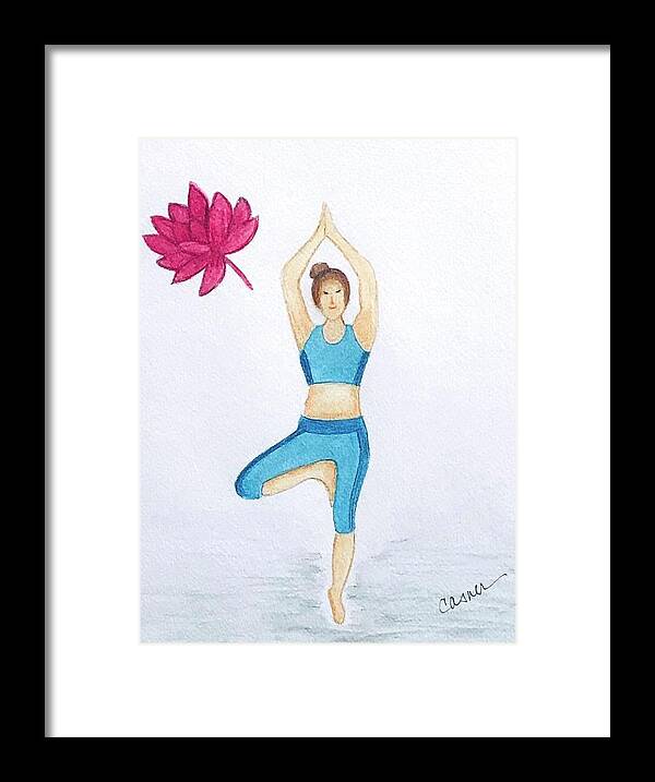 Yoga Framed Print featuring the painting Namaste by Colleen Casner