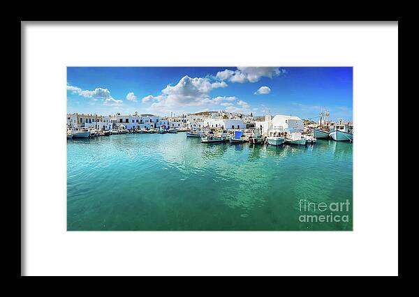 Aegean Framed Print featuring the photograph Naoussa Harbour by Anastasy Yarmolovich