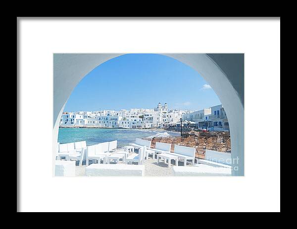 Paros Framed Print featuring the photograph Naoussa Waterfront by Anastasy Yarmolovich