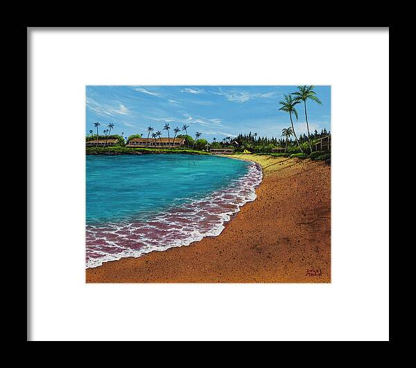 Beach Framed Print featuring the painting Napili Bay During Covid 19 by Darice Machel McGuire