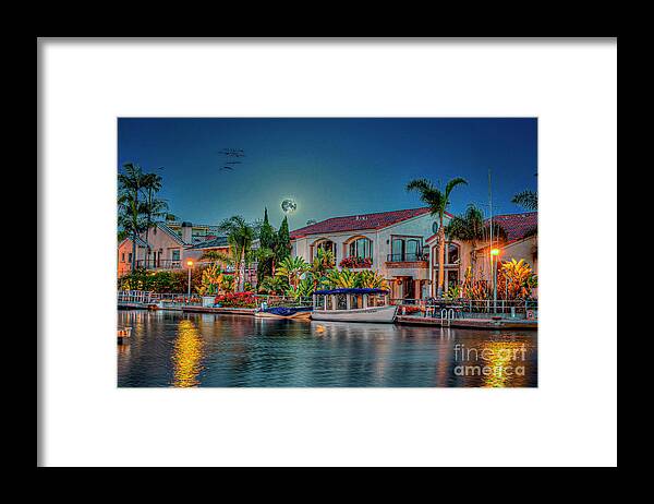 Super Full Moon Framed Print featuring the photograph Naples Canal Super Full Moon by David Zanzinger