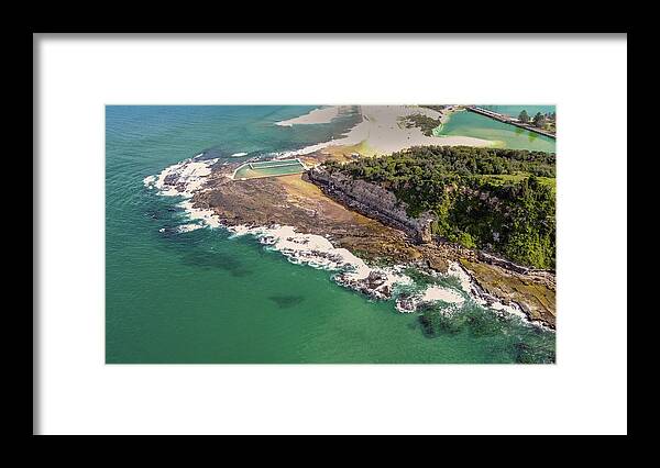 Road Framed Print featuring the photograph Narrabeen Head, Rockpool and Bridge by Andre Petrov