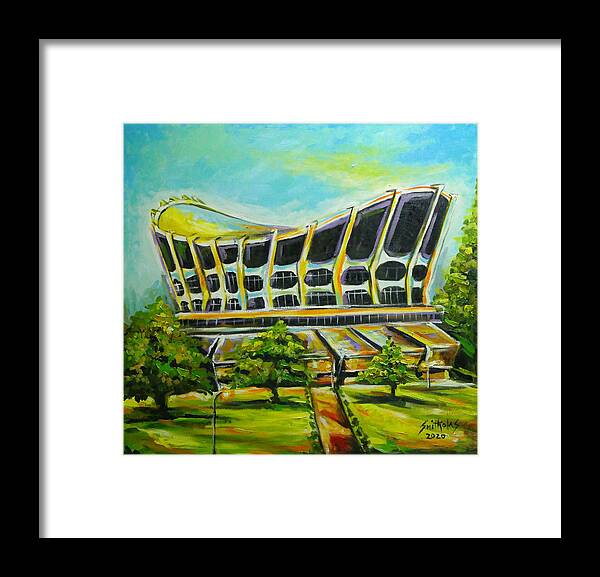 Living Room Framed Print featuring the painting National Theatre Nigeria by Olaoluwa Smith