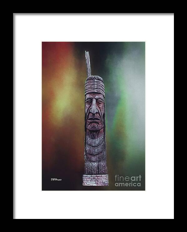 Totem Framed Print featuring the mixed media Native American Totem Artistry by DB Hayes