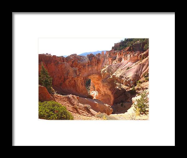 Land Bridge Framed Print featuring the photograph Natural Landbridge in Bryce Canyon 2 by Constance DRESCHER