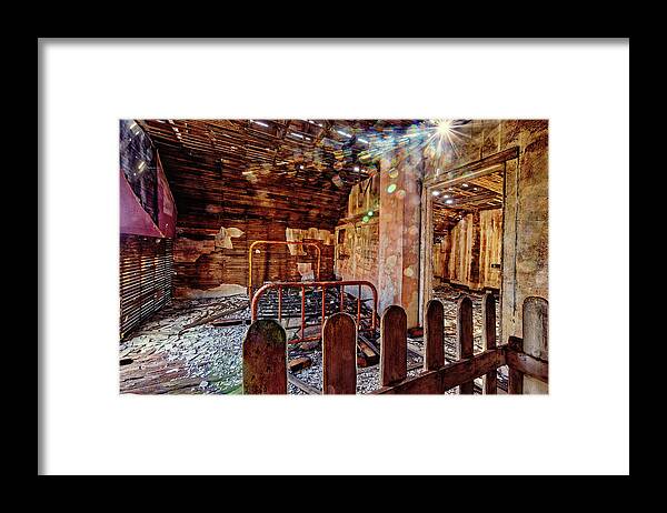 Groff Framed Print featuring the photograph Natural lighting and well-ventilated - abandoned bedroom of a ND homestead by Peter Herman