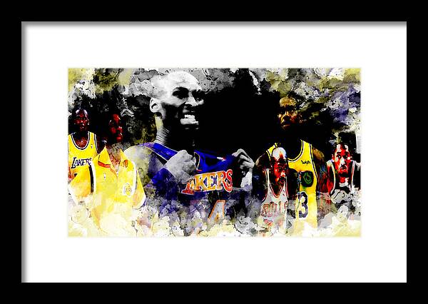 Michael Jordan Framed Print featuring the mixed media Top 5 Best NBA Players by Brian Reaves