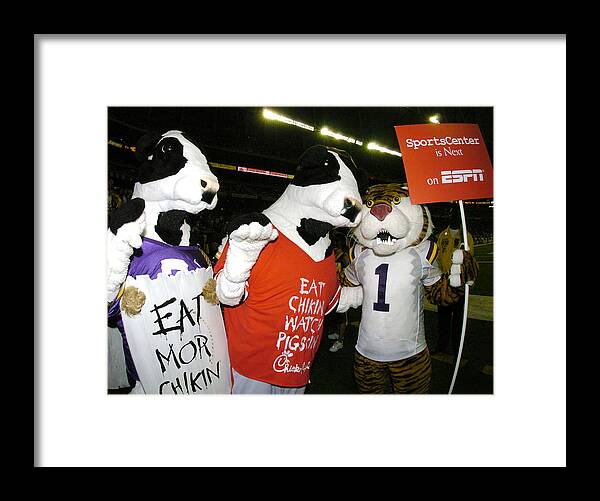 Atlanta Framed Print featuring the photograph NCAA Football - Chick-fil-A Peach Bowl - Miami vs LSU - December 30, 2005 by Al Messerschmidt