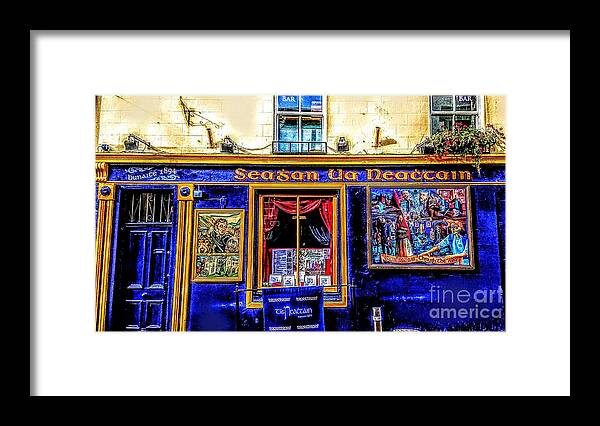Galway Art Framed Print featuring the painting paintings of Neachtains public house Galway by Mary Cahalan Lee - aka PIXI