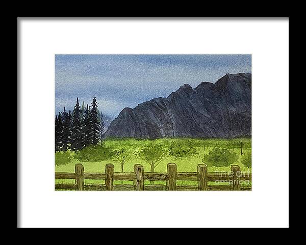 Foothills Framed Print featuring the painting Near the Foothills by Lisa Neuman