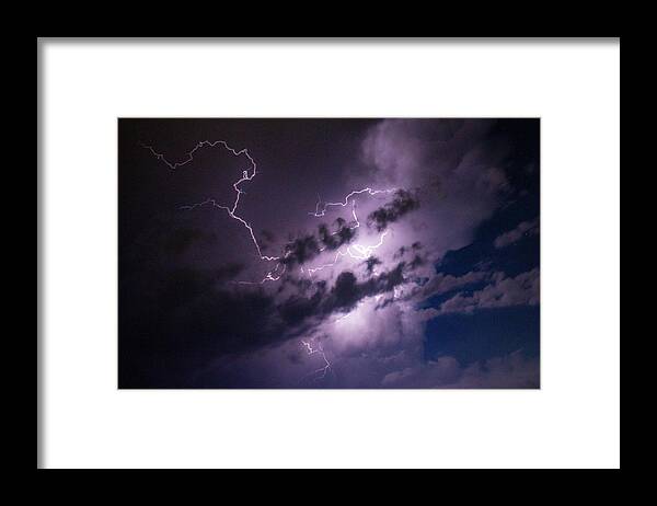 Nebraskasc Framed Print featuring the photograph Nebraska August Lightning 030 by Dale Kaminski
