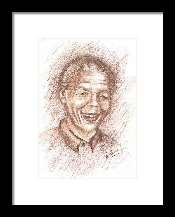 Nelson Mandela Framed Print featuring the painting Nelson Mandela Portrait by Remy Francis by Remy Francis