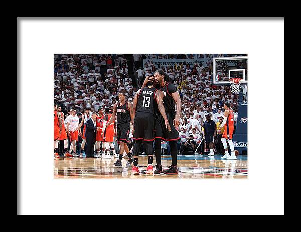 Nene Hilario Framed Print featuring the photograph Nene Hilario and James Harden by Nathaniel S. Butler