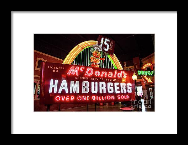 Mcdonalds Framed Print featuring the photograph Neon McDonalds by Ed Taylor