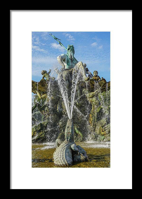 Neptune Framed Print featuring the photograph Neptune Fountain, Berlin, Germany by WAZgriffin Digital