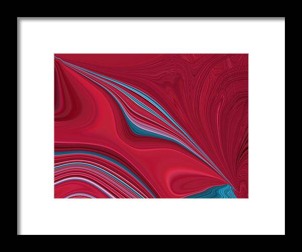 Red Framed Print featuring the digital art New Beginnings by Bonnie Bruno