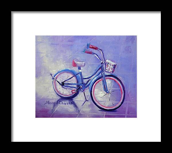Bicycle Framed Print featuring the painting New Bike by Terry Chacon