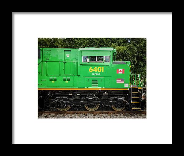 Railroad Framed Print featuring the photograph New Brunswick Southern Railway 6401 Photo 03 by Jim Pearson