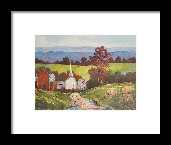 Autumn Framed Print featuring the painting New England Splendor by ML McCormick