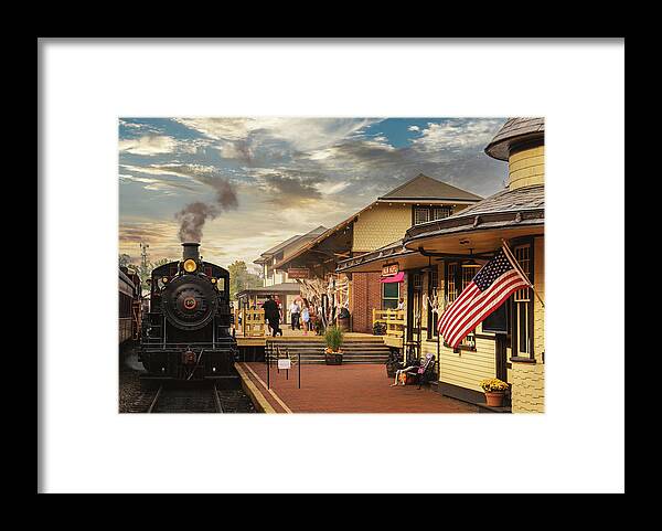 New Hope Framed Print featuring the photograph New Hope Railroad Steam Locomotive No 40 by Jason Fink