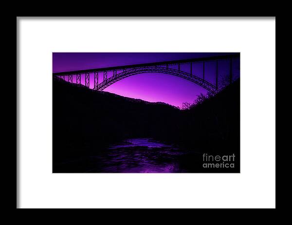 Usa Framed Print featuring the photograph New River Gorge Bridge after Sunset by Thomas R Fletcher