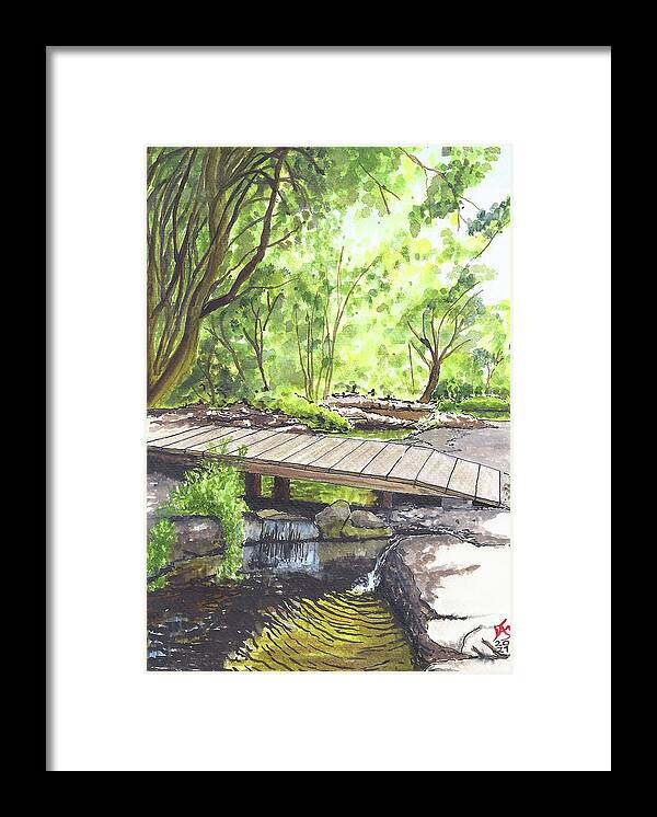 London Framed Print featuring the painting New River Path 0121 Islington London UK by Francisco Gutierrez
