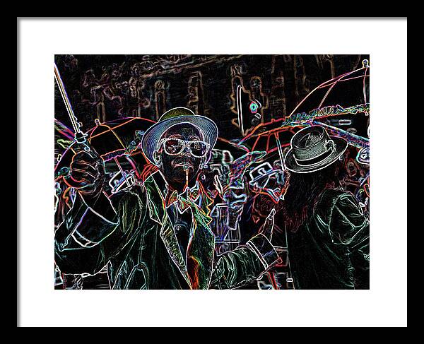Digital Decor Framed Print featuring the mixed media New Year Party by Andrew Hewett