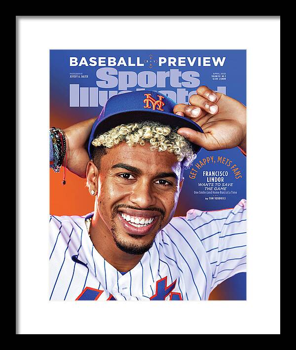 Published Framed Print featuring the photograph New York Mets Francisco Lindor, 2021 Baseball Preview by Sports Illustrated