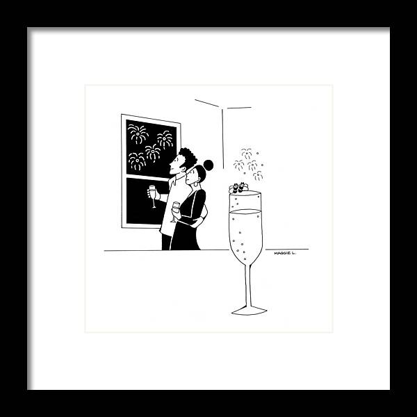 Captionless Framed Print featuring the drawing New Yorker December 31, 2021 by Maggie Larson