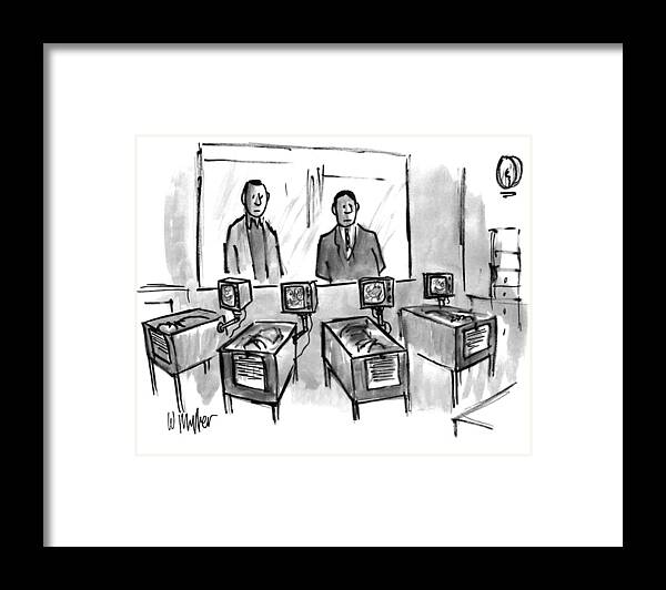 Captionless Framed Print featuring the drawing New Yorker February 21, 1994 by Warren Miller