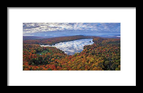 Newark Pond Framed Print featuring the photograph Newark Pond Vermont Fall Reflection by John Rowe