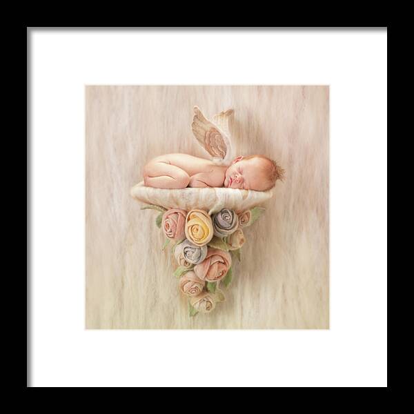 Angel Framed Print featuring the photograph Newborn Angel with Roses by Anne Geddes