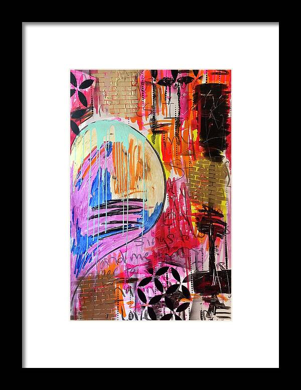 Contemporary Framed Print featuring the mixed media Nexus right half by Jayime Jean