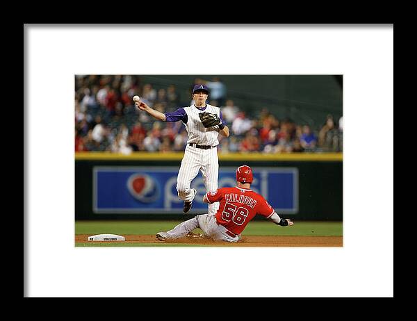 Double Play Framed Print featuring the photograph Nick Ahmed and Kole Calhoun by Christian Petersen