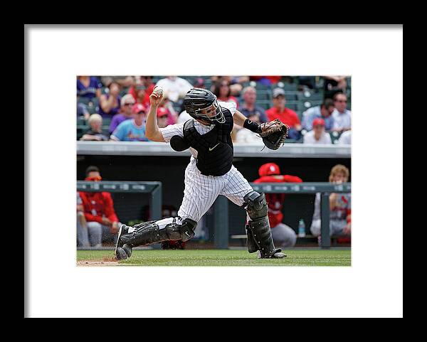Baseball Catcher Framed Print featuring the photograph Nick Hundley by Doug Pensinger