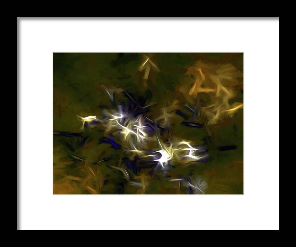 Abstract Framed Print featuring the mixed media Night Canopy 14 by Lynda Lehmann