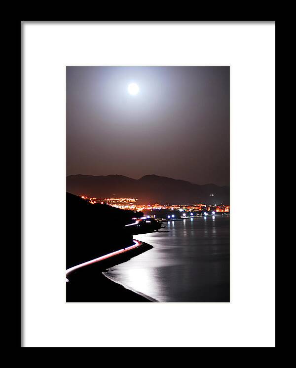 Night Scene Framed Print featuring the photograph Night scene in south Spain by Severija Kirilovaite