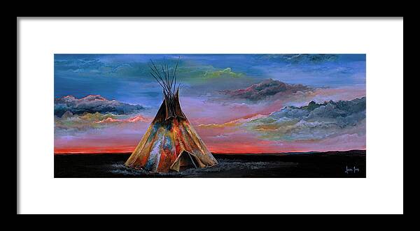 Tipi Framed Print featuring the painting Night Skies by Averi Iris